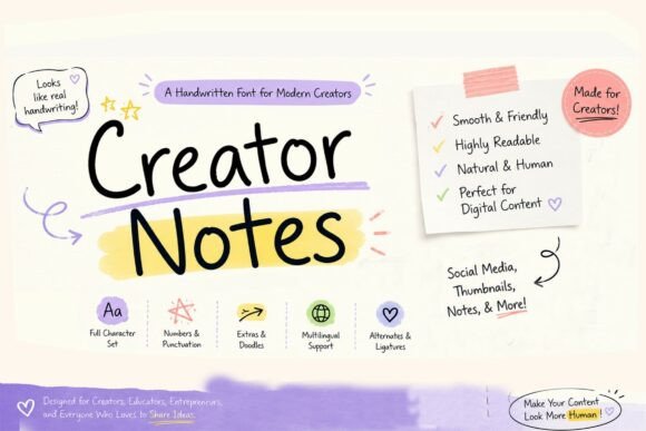 Creator Notes: The Handwritten Font for Modern Creators