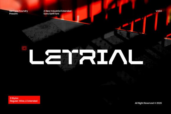 Letrial: Commanding Industrial Extended Sans Serif